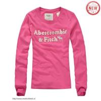 dames abercrombie fitch lang tees logo lichtrood On Sale Outlet qf0ad810